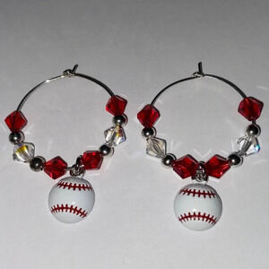Baseball Wine Glass Charms Set of 2